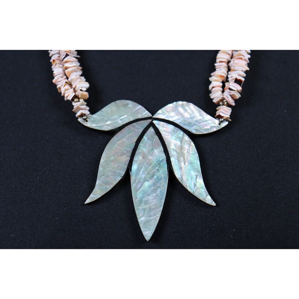 Lovely Abalone Shell Statement Necklace Large Aba… - image 3